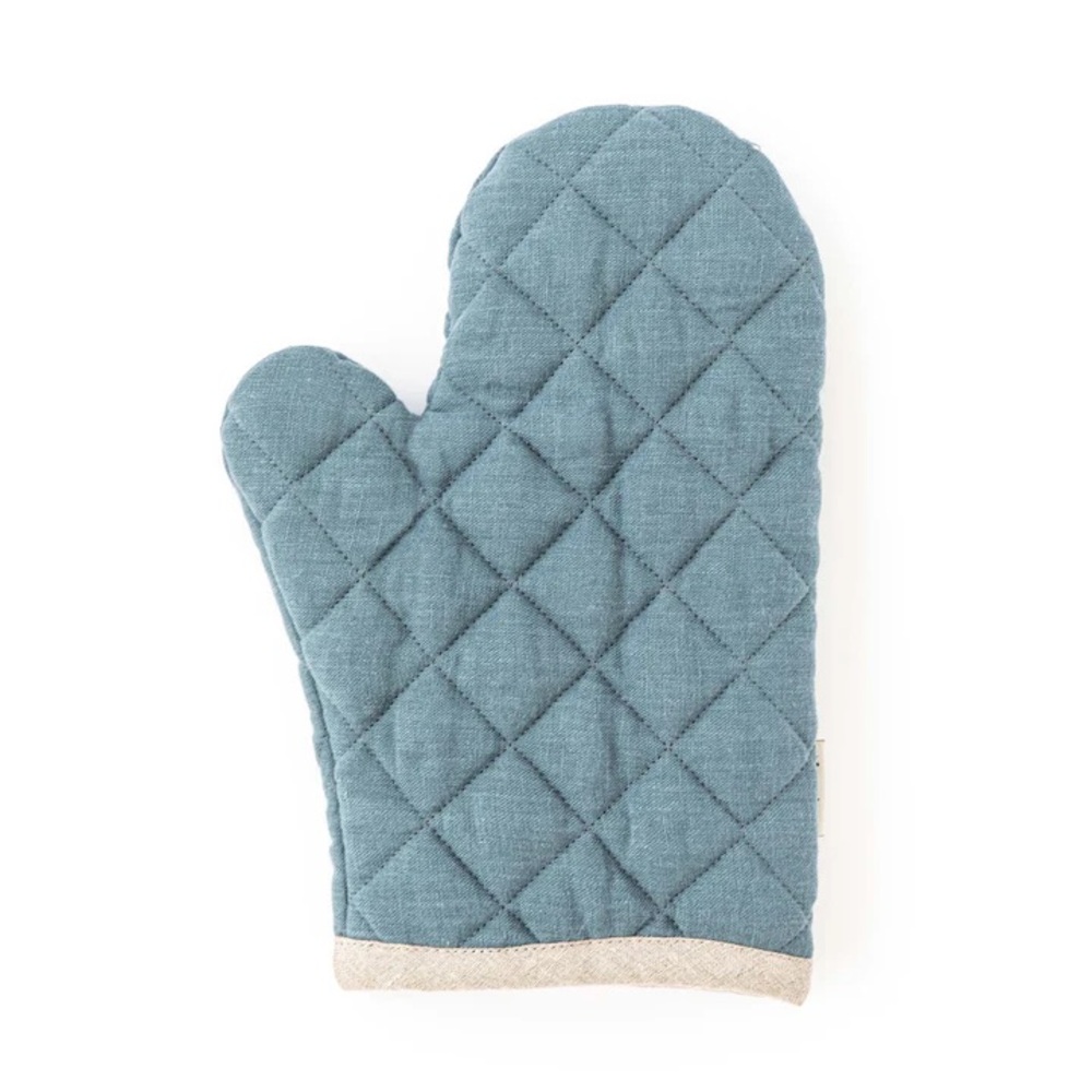 Gray Blue Quilted Oven Mitt